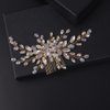 BERYUAN Beaded Hair Comb for Bride Bridal Hair Pieces Crystal Wedding Hair Accessory for Women and Girls Silver Cute Jewelry (Gold)