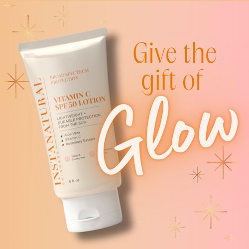 InstaNatural Skin Care Vitamin C SPF 50 Broad Spectrum Sunscreen Lotion, Brightening, Lightweight, Non-Greasy Moisturizer for Body & Face, UVA, UVB Sunblock, with Aloe Vera & Botanicals, 5 Fl Oz