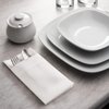 AH AMERICAN HOMESTEAD Linen Feel Paper Dinner Napkins with Silverware Pocket - 16"x15.5" Bulk Disposable Napkins, Elegant Linen Like Style Hand Towel Napkins for Dinner Parties Weddings - Black 50ct