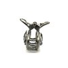 Small oval dark silver metal gray crystal pearl hair claw clip