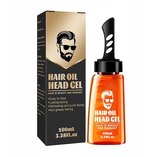 Style 1 Generic 2-in-1 Hair Styling Gel with Comb, Fluffy Men Fast Build Hair Salon Styling Wax Gel Moisturizing Long-lasting, 3.38 Fl Oz
