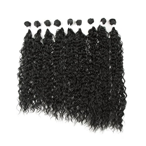 DÉBUT Water Wave 9 Bundles Synthetic Hair Weave High Temperature Fiber Bio Protein Hair 9pcs 22 24 26 Inch 320g for Full Head Natural Black