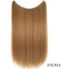 iLUU 22 Inch Synthetic Fiber Hair Extensions Invisible Transparent String Hair Extension Color #27A/613 Honey Blonde/Bleach Blonde 80g Per Package Strong Fishing Line Hair Extensions for Women