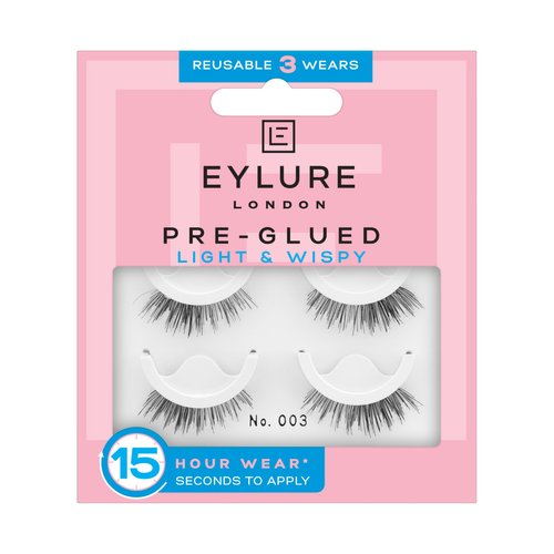 Eylure Pre-Glued Light &amp; Wispy False Eyelashes, Accents No. 003, Twin Pack