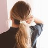 Fashey Pearl Hair Ties Elastic Ponytail Holder Beaded Hair Scrunchies Set Pearls Hair Bands Hair Accessories for Women and Girls(Pack of 3)