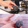 18 PCS Stainless Steel Sponges Scrubbers Cleaning Ball Utensil Scrubber Metal Scrubber Scouring Pads Ball for Pot Pan Dish Wash Cleaning for Removing Rust Dirty Cookware Cleaner with Handle (18 Pack)