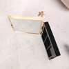 Black 5 Grids Empty Eyeshadow Palette with Gold Frame Mirror Lipstick Box Powder Blush Makeup Case Highlighters Container DIY Refillable Eye Shadow Pans