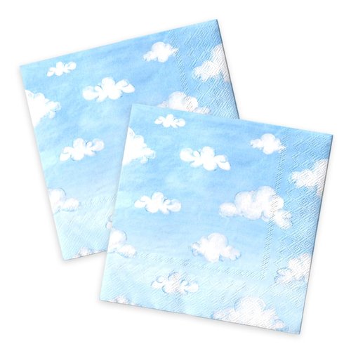 40Pcs Cloud Napkins-Cartoon Story Party Supplies Blue Sky White Clouds Disposable Paper Napkins Cloud Themed Birthday Baby Shower Decorations