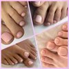 Lifextol 240pc Press on Toenails for Women Toe Press on Nails Short Fake Toe Nails Press ons with Glue&Adhesive Tabs, Acrylic Toe Nail Tips False Toenail Press ons Artificial Fake Toenails-Nude
