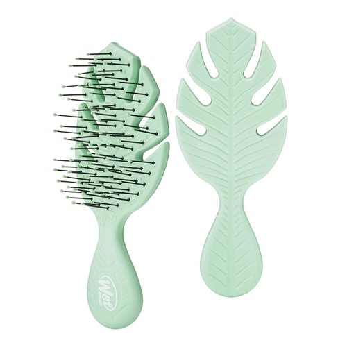 Wet Brush Go Green Mini Detangler, Green - Detangling Travel Hair Brush - Ultra-Soft IntelliFlex Bristles Glide Through Tangles & Gently Loosens Knots While Minimizing Pain, Split Ends & Breakage