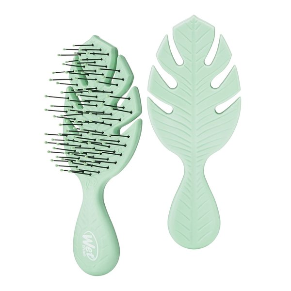 Wet Brush Go Green Mini Detangler, Green - Detangling Travel Hair Brush - Ultra-Soft IntelliFlex Bristles Glide Through Tangles & Gently Loosens Knots While Minimizing Pain, Split Ends & Breakage