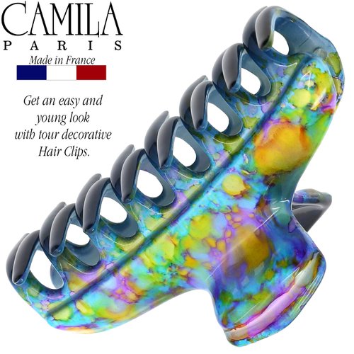 Camila Paris CP3311 French Hair Clip for Women Thick Hair for Long Curly Wavy Hair, Multicolor Girls Hair Claw Clips Fashion Styling Hair Accessories for Women, Strong Hold No Slip Grip Made in France