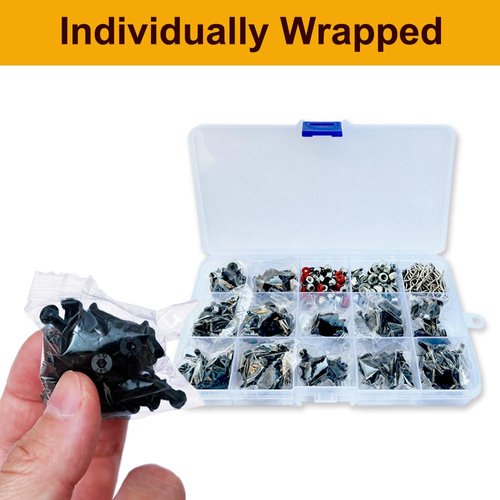 AONTOKY 500Pcs RC Screw Kit Repair Tool M3 M4 Hex Screws Nut Shell Buckle Hardware Fastener for 1/8 1/10 1/12 Scale Cars Truck Crawler DIY Parts
