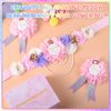 Jspupifip Teddy Bear Maternity Sash & to Be Corsage Pin Set Pink Flower Belly Belt Baby Shower Maternity Photography Gift for Decorations Souvenir Supplies