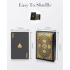 BIERDORF Diamond Waterproof Black Playing Cards, Poker Cards, HD, Deck of Cards (Gold Skull)