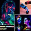 Fusang Glow in the Dark Face Body Paint,Washable Neon Face Body Paint,Black Light Face Makeup for Party Halloween Christmas Cosplay Masquerade Etc 0.48oz Set of 12 Tubes(12 colors)