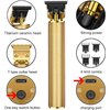 Hair Clippers for Mens Zero Gapped Cordless Hair Trimmer T-Blade Trimmer Professional Haircut & Grooming Kit Rechargeable Edgers Clippers Hair Trimmer Shaver Cutting Kit with LCD Display (Gold)