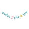 Under the Sea Banner, Mermaid Theme Birthday Banner, Girl Birthday Ocean Party Decorations Supplies, Blue Glitter