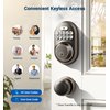 Veise Keyless Entry Door Lock, Electronic Keypad Deadbolt, Keyed Entry, Auto Lock, Anti-Peeking Password, Back Lit & Easy Installation Design, Oil Rubbed Bronze