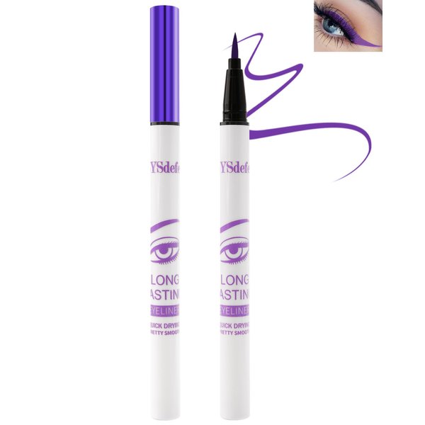 Liquid Eyeliner Pencil-Waterproof Long Lasting Purple Matte Eye Liner Pen,Quick-drying High-pigmented Colored Eyeliner,Ultra-Fine Tip Eyeliner,Thanksgiving Colorful Eye Makeup Gift for Women-05 Purple