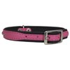 Dogs My Love Rhinestone Genuine Leather Dog Collar (Pink, 8"-9.5" Neck)