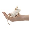 Folkmanis Mini White Mouse Finger Puppet, One Size
