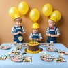 WERNNSAI Construction Party Supplies Set - 64 PCS Dump Truck Theme Birthday Party Decorations Disposable Paper Plates Cups Napkins Tableware for Boys Kids Baby Shower Excavator Birthday Party Decor