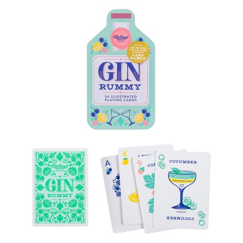 Ridley’s Gin Rummy Deck of Index Playing Cards – 54 Beautifully Hand-Illustrated Standard Playing Cards – Includes a Durable Storage Tin for Easy Travel – Makes a Unique Gift Idea