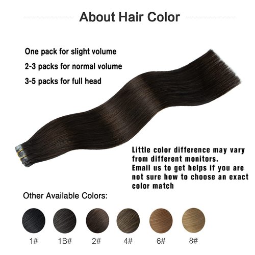 Aison Dark Brown Tape in Hair Extensions Human Hair 100% Remy Human Hair Extensions Silky Straight for Fashion Women 20 Pcs/Package(22Inch #2 60g)