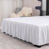 White Ruffled Bed Skirt with Split Corners 14 Inch Drop, TSUTOMI Bed Skirt Queen Size