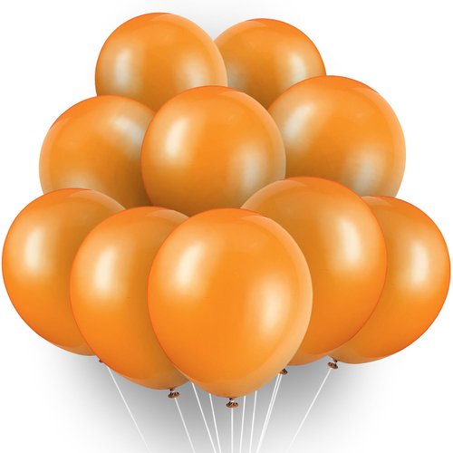 Unique Industries, 12" Latex Balloons, DIY Party Decoration - Pack of 10, Pumpkin Orange