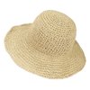 Womens Floppy Straw Sun Hat Foldable Packable Wide Brim Summer Beach Hat Crochet Bucket Hat (A Beige)