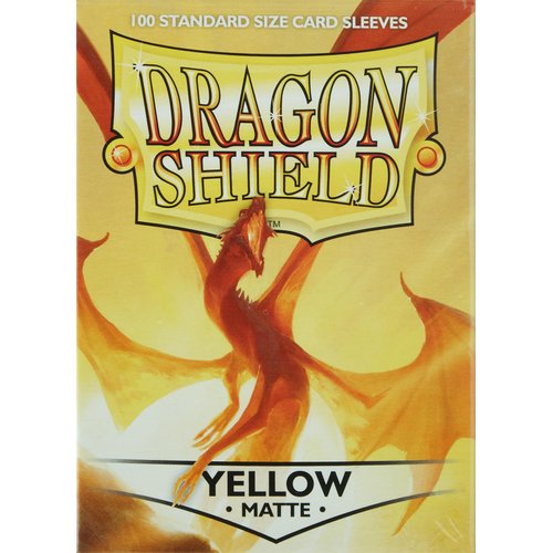 Dragon Shield Standard Size Sleeves – Matte Yellow 100CT - Card Sleeves are Smooth & Tough - Compatible with Pokemon, Yugioh, & Magic The Gathering Card Sleeves – MTG, TCG, OCG