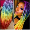 FAELBATY Synthetic Braiding Hair Extensions Rainbow Jumbo Braid for Twist Braiding Hair Extensions 24inch 3Pcs/Lot(Rainbow color)