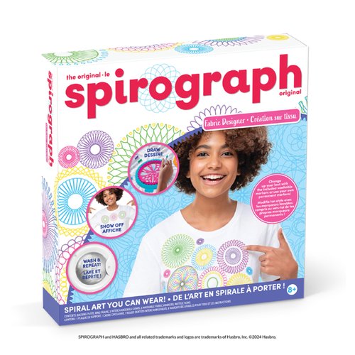 Spirograph Fabric Designer – Spiral Art You Can Wear, Arts and Crafts, Kids Toys, Art Supplies, Craft Supplies, Drawing Kit, Spiral Art, Classic Gear Design Kit, Fabric Pens, Ages 6+