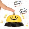 Chumia 6 Pcs Call Bell Desk Bell for Service 3 Inch Diameter Smile Face Service Bell for Desk School Bell with Metal Anti Rust Construction Front Desk Bell for Hotel Restaurant Office School, 6 Color