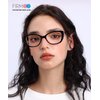 Firmoo Blue Light Blocking Glasses, Cat Eye Computer Glasses Bluelight Blocker 1.00 for Women, Vintage Cateye Eyeglasses Frame (Black Pink Frame)