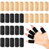 30 Pieces Finger Sleeves with 1 Storage Bag, Thumb Splint Brace Support Protector Breathable Elastic Finger Tape for Pain Relief Arthritis Trigger Finger Sports Basketball Baseball (Beige, Black)