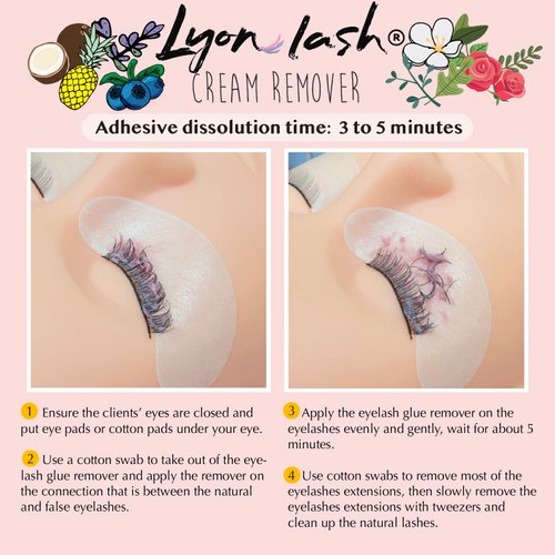 LyonLash Pro Gentle Cream Remover 15g 0.51fl. oz | Removes Eyelash Extension Glue Effectively| Low Irritation for Sensitive Skin | Essential Lash Extensions Supplies (Garden Rose)