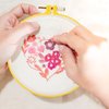 Pllieay 6 Pieces Plastic Embroidery Hoops Set and 16 Pieces Needles Plastic Circle Cross Stitch Hoop Ring 3.4 inch to 10.2 inch for Embroidery and Cross Stitch(Multicolor)