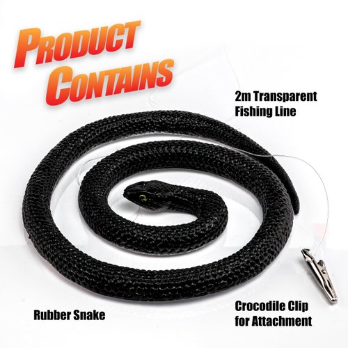 Shanker Golf - Fake Snake Prank - Funny Clip on Snake Joke for Golfers - Funny Golf Gift - Rubber Snake, Fishing Line & Clip - Snakes on The Green