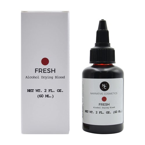 Narrative Cosmetics Alcohol Drying Blood, Ultra-Realistic Fake Liquid Blood, SFX Makeup for the Stage, Film, Halloween, and Cosplay - Fresh 2oz