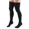 Truform 20-30 mmHg Compression Stockings for Men and Women, Thigh High Length, Dot Top, Closed Toe, Black, Small