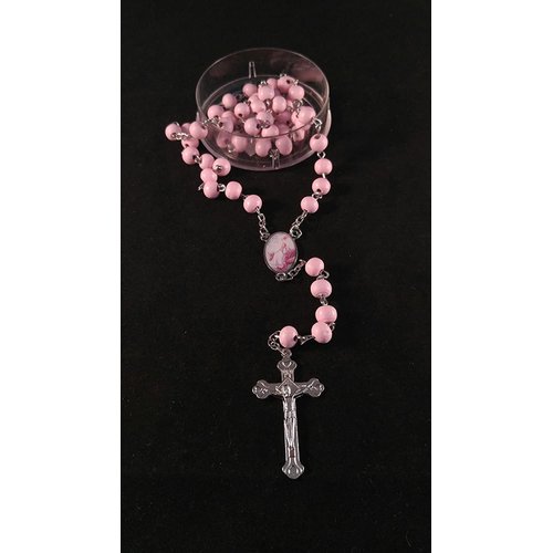 YRP 12 pcs New Pink Scented Wooden Rosaries Baby Baptism Party Favors Recuerdos Rosario