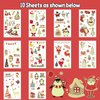 Partywind 10 Sheets Luminous Christmas Temporary Tattoos for Kids Stocking Stuffers, Christmas Party Decorations Supplies Favors for Birthday, Xmas Holiday Stickers Games Toys for Boys Girls