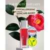 PINATE Natural Bloom Korean Lip Oil Serum 0.14 fl oz | Moisturizing Lip Booster Plumping Oil Tint Serum Enriched w/Camellia & Safflower Oils | Non-Irritating Color Changing Lip Oil (Red Camelia)