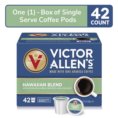 Victor Allen's Coffee Hawaiian Blend, Medium Roast, 42 Count, Single Serve Coffee Pods for Keurig K-Cup Brewers (formerly Kona Blend)