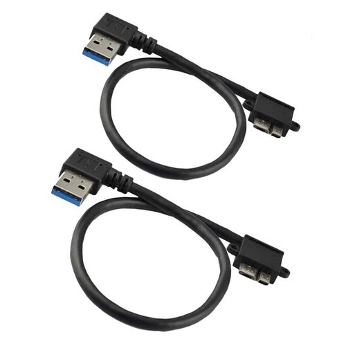 Seadream 2Pack 1Ft 25CM Left Angle USB 3.0 Micro-B Male to USB 3.0 A Male Adapter Cable Replacement for Galaxy Note 3 N9005 N9002 N9000 Galaxy S5 Nokia Lumia 2520 Tablet Galaxy Note/Tab Pro 12.2