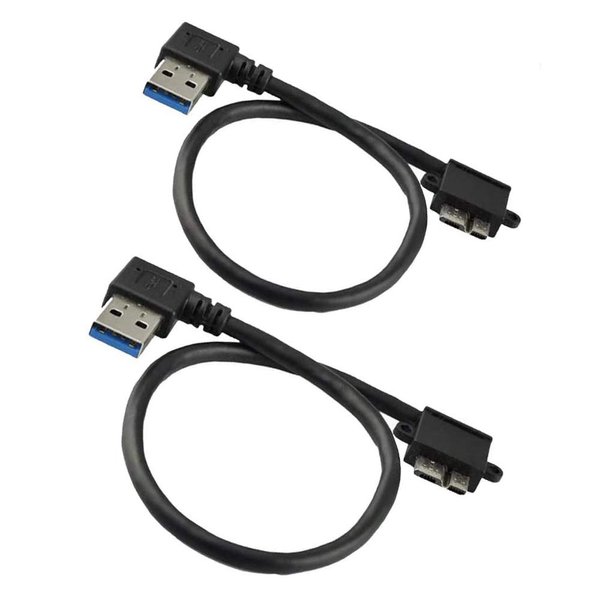 Seadream 2Pack 1Ft 25CM Left Angle USB 3.0 Micro-B Male to USB 3.0 A Male Adapter Cable Replacement for Galaxy Note 3 N9005 N9002 N9000 Galaxy S5 Nokia Lumia 2520 Tablet Galaxy Note/Tab Pro 12.2