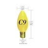 25 Pack 7 Watt C9 Ceramic Yellow Incandescent Light Bulb, Intermediate Base
